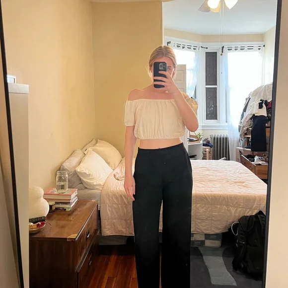 Na Nin Stella Raw Silk Crop Top Cream - Picture 2 of 9